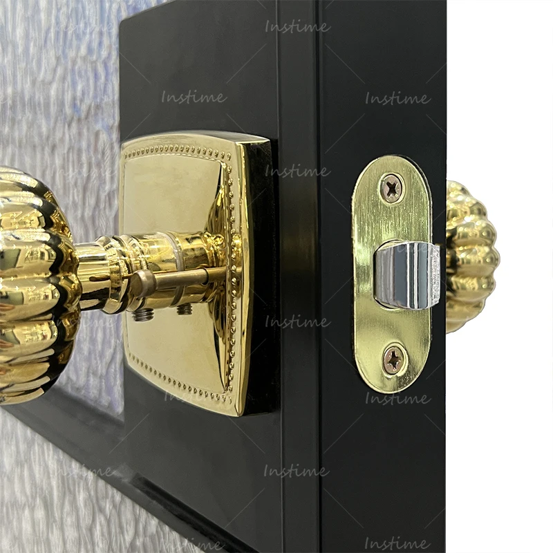 Instime Lifetime Warranty Hurricane Impact Black Glass Aluminum Profile Resistor Aluminum Entrance Casement Door For House