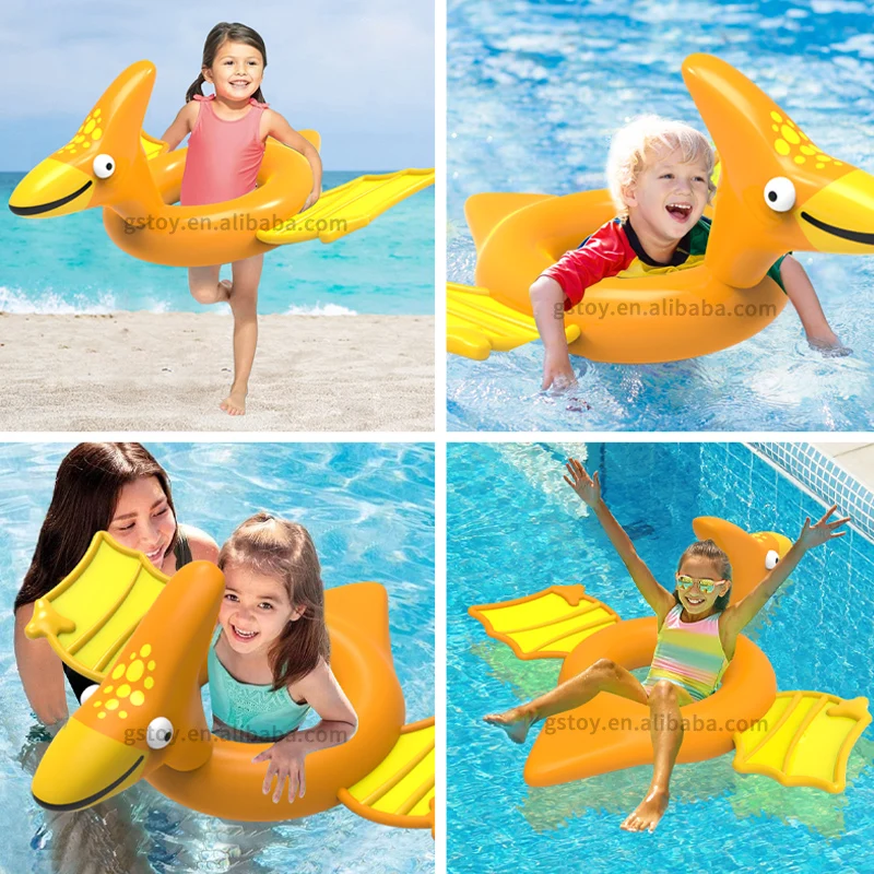 New Summer Outdoor Pterosaur Inflatable Pool Floats Children Safety Water Tube Swimming Toys Kids Dinosaur Swim Ring
