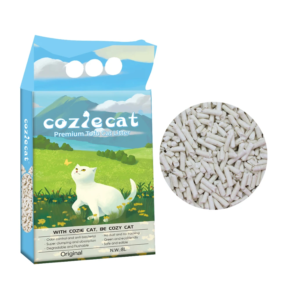 High Quality Tofu Cat Litter Manufacturers Wholesale Environmentally Friendly Kitty Litter Strong Clumping Flushable