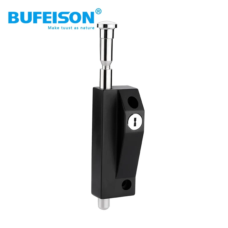 C-level revolving door latch lock with frame door lock aluminum alloy double door spring latch ground locking anti-theft