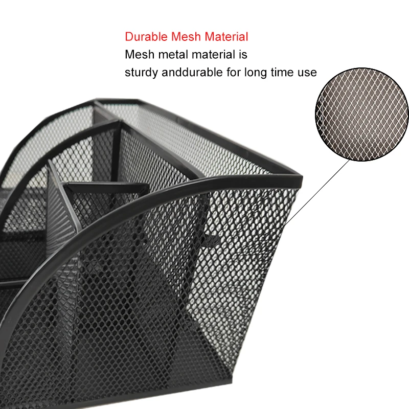 Space Saver Custom Metal Mesh Make Up Desktop Organizer, Office Black Desk Organiser Drawer Tray