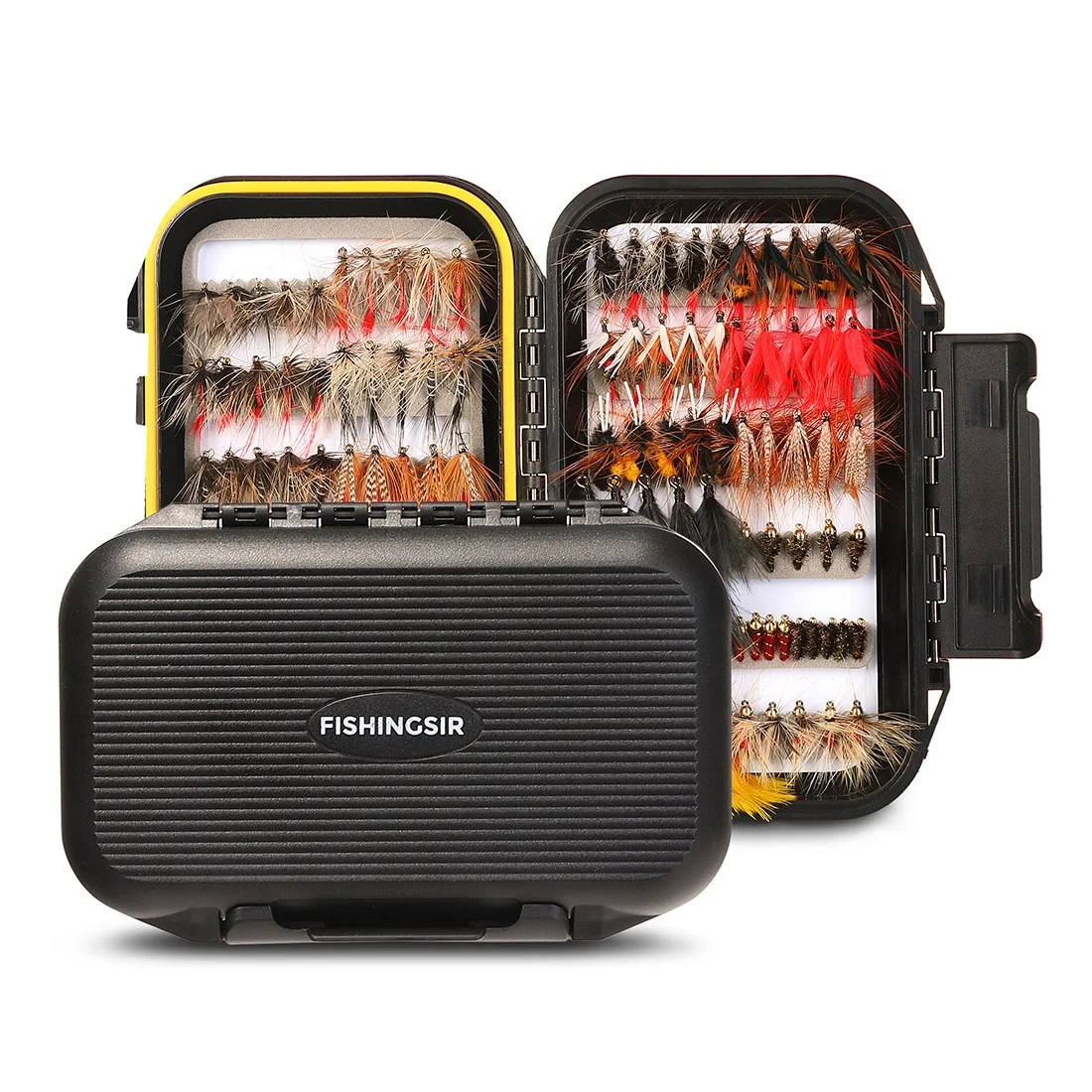 
Fly Fishing Flies Kit 120pcs Handmade Lures Dry/Wet Flies,Streamer, Nymph, Emerger with Waterproof Fly Box 