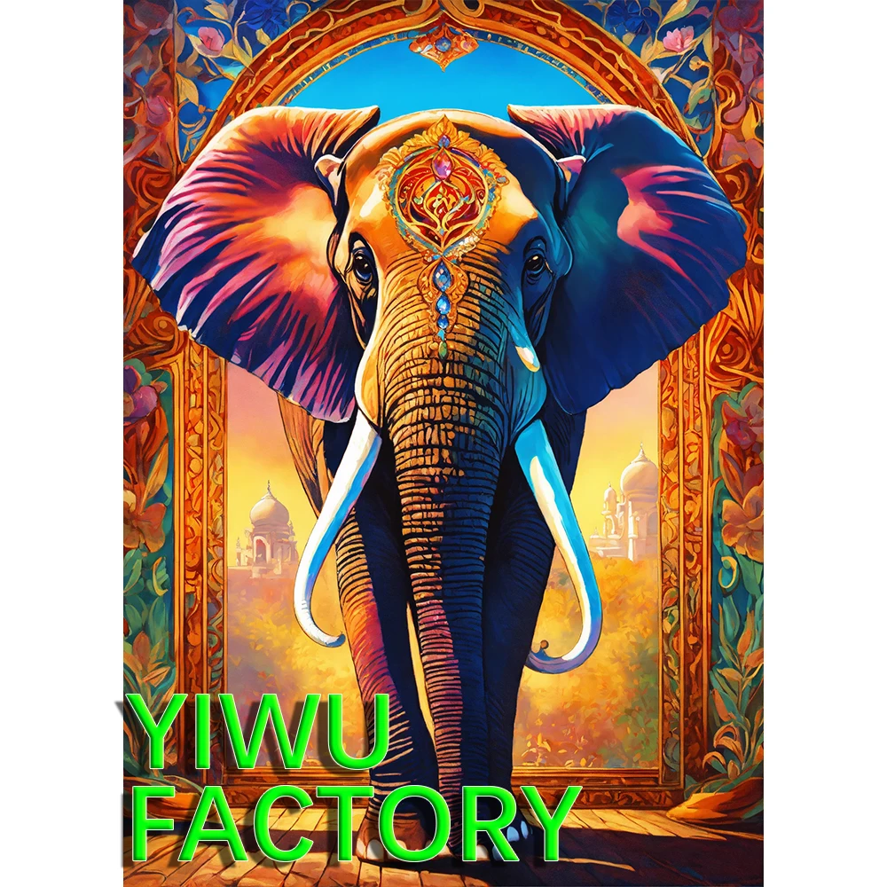 Elephant Diamond Paintings DIY 5D Full Round Diamond Embroidery Painting Animal Diamond Mosaic Rihestones Drill Art Decor Kits