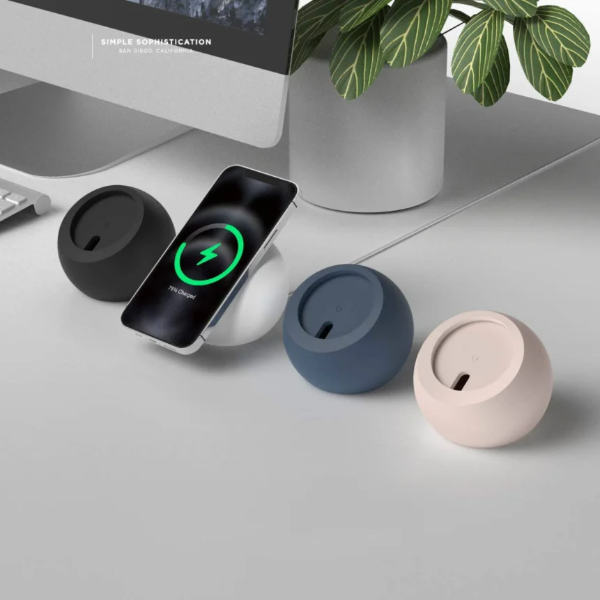 Wireless Charging Desktop Holder for Magsafe Silicone Charger Dock Stand for iPhone 12