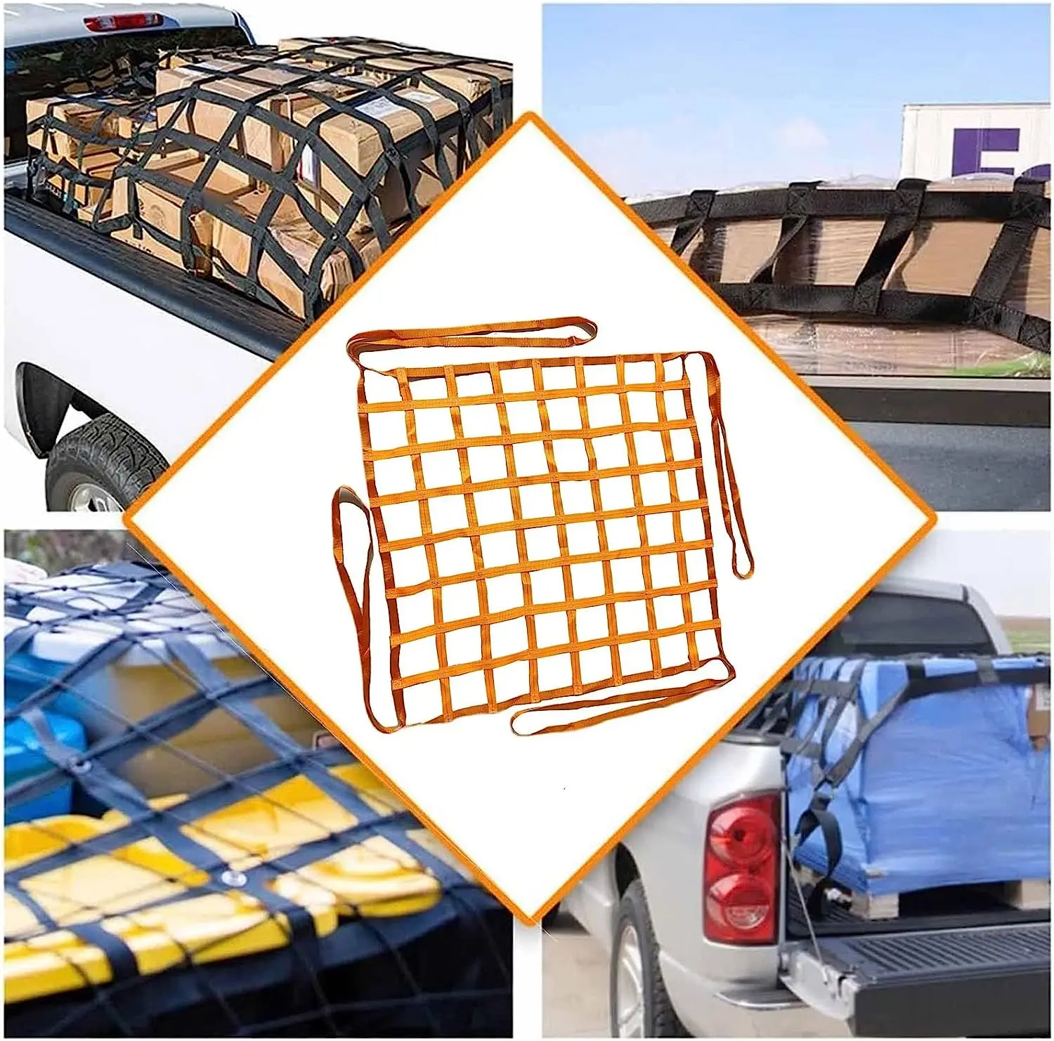 heavy duty truck bed elastic cargo car ceiling motorcycle cargo lifting net for pickup trucks