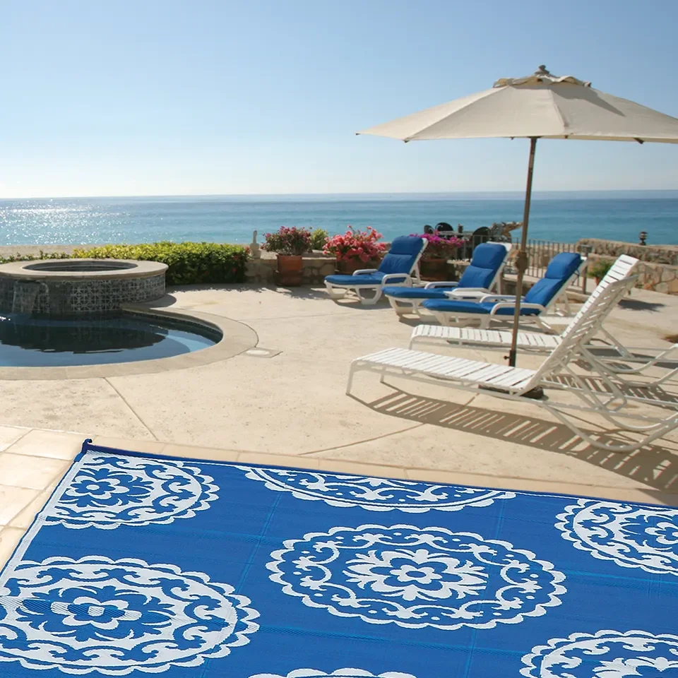 RV Camping Deck Picnic Beach Backyard Indoor Doormat Outdoor Plastic Straw Rug Indoor and Outdoor Plastic Mat