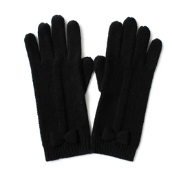 2021 popular ladies and girls hot picks top quality cashmere knitted gloves with fancy knots