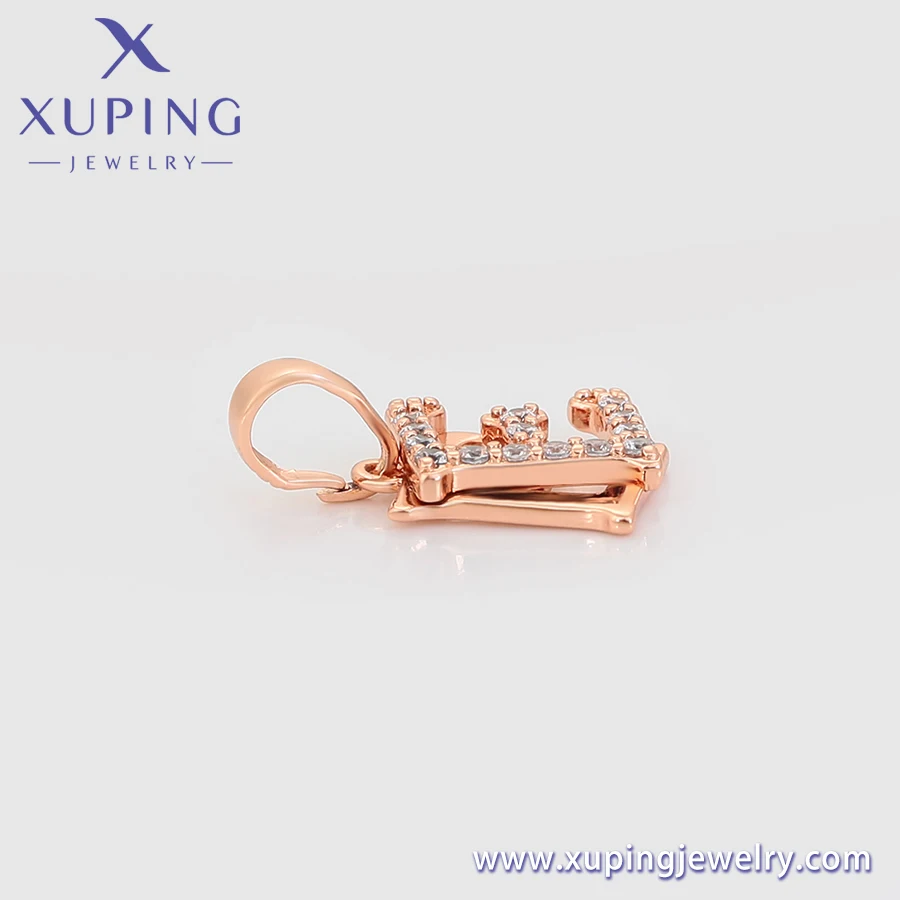 A00920018 xuping jewelry Rose gold classic style letter E pendants for women men unisex elegant fashion simple pendant