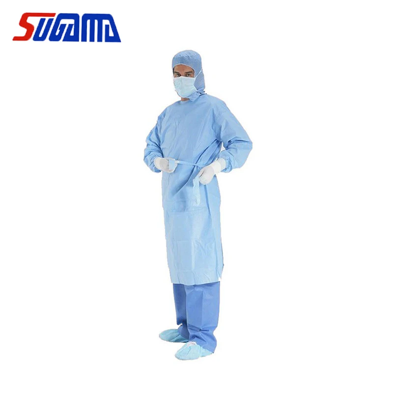 Disposable Surgical Reinforced Isolation Gown AAMI Level 2 Nov Woven SMS Ultrasonic Heat Sealing Gown AAMI Surgical Gown