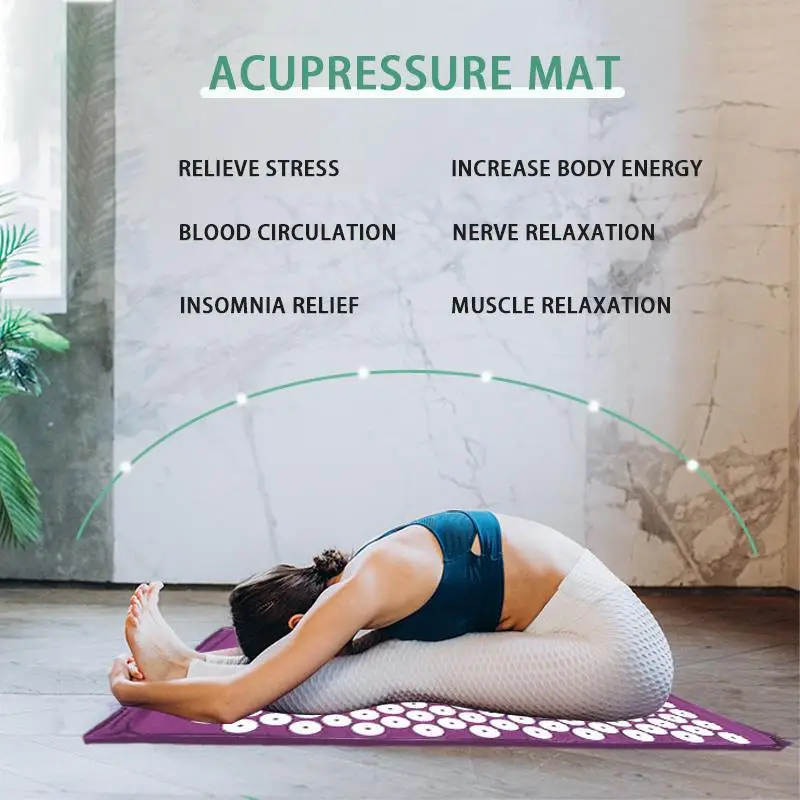 wholesale foot lotus Spike linen mattress Yoga Acupressure Acupuncture Massage mat and Pillow set