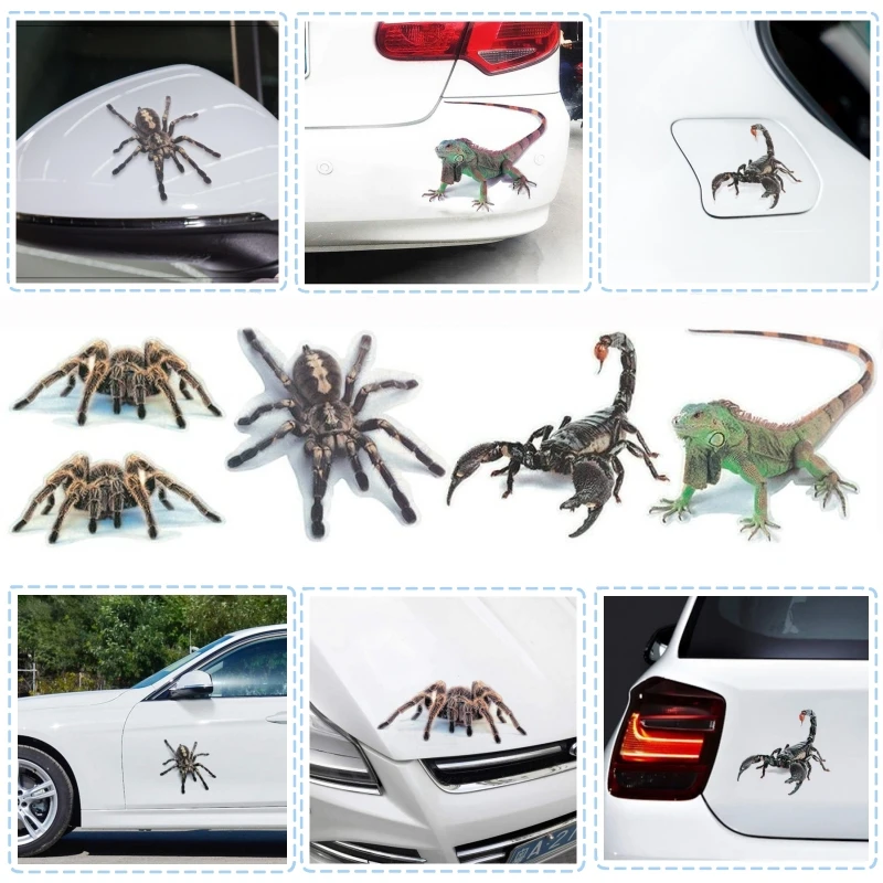 Наклейки для Audi Chevrolet Ford Toyota Jeep автомобильные аксессуары декоративные 3D наклейки с изображением паука и скорпиона