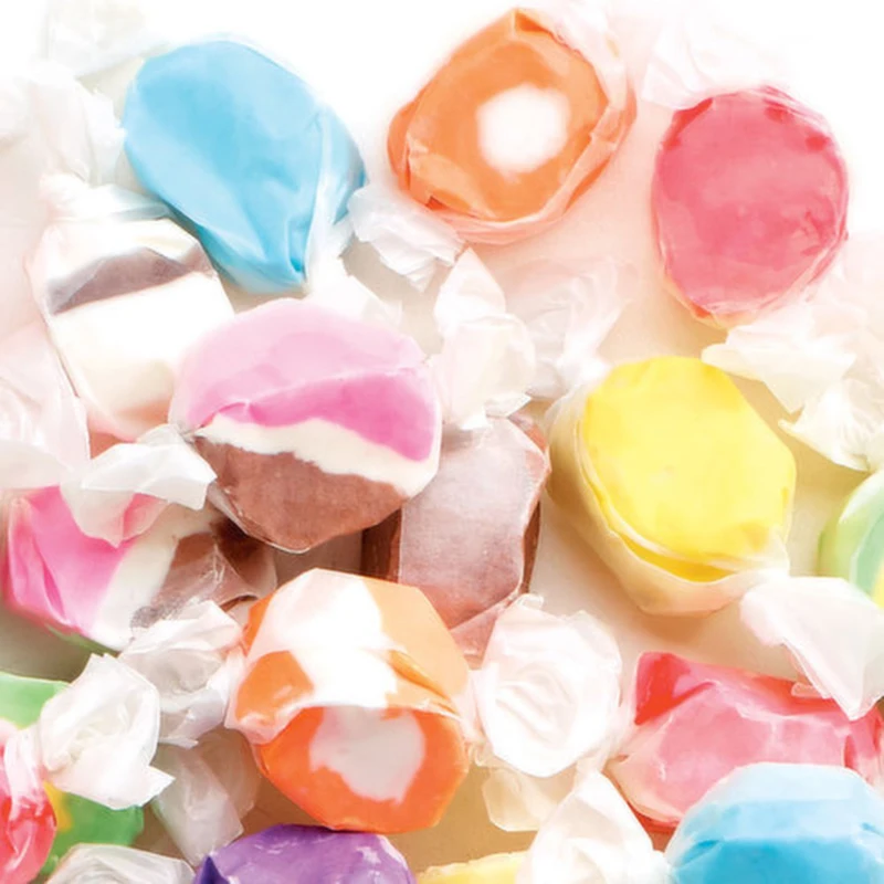 Oem Wedding Candy Unique Tropical Fruit Flavors of Saltwater Taffy Gourmet Mix Salt Water Candy