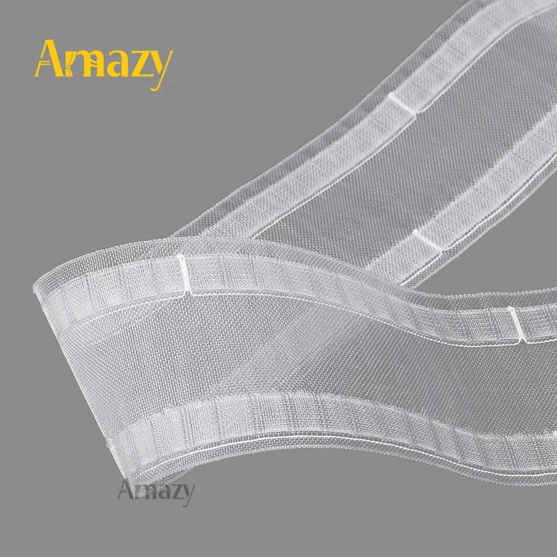 Modern 100% Nylon Wave Fold Curtain Tape 2.2 Times Wave Curtain Track Tape Ripple Fold Curtain Tape