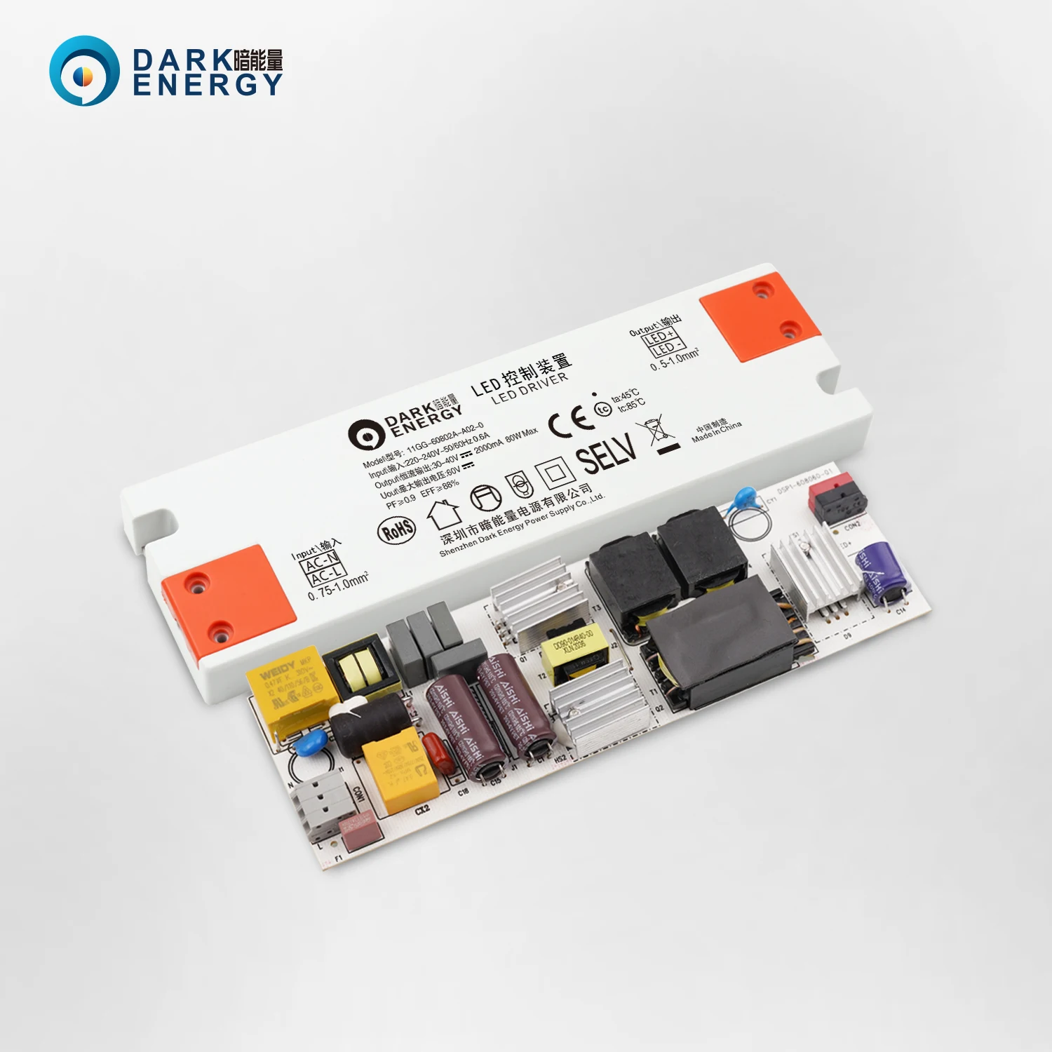 Dark Energy Switching Power Supply Indoor Ultra Slim Size 32v 42v 1.25a 20 Watt Led Driver