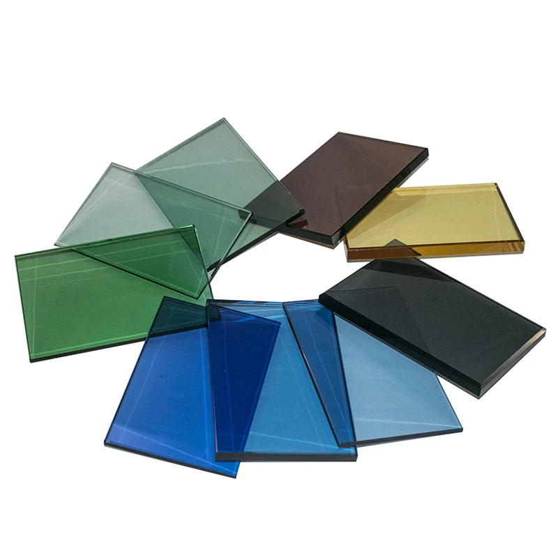 2140*1650 Blue Bronze Grey Green window door Tinted Colored Reflective Glass Price 4 5 6 8 10mm
