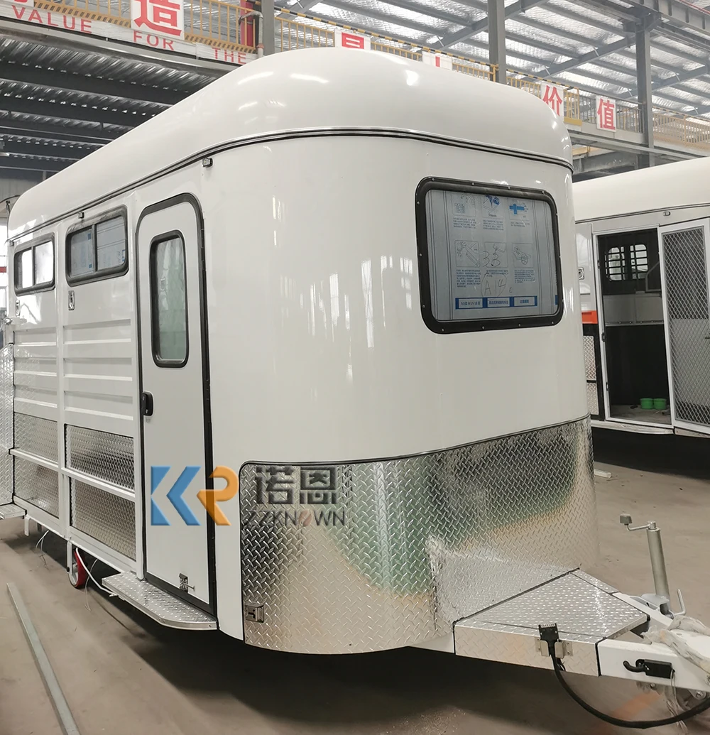 2 Horses Angle Load Horse Trailer with Standard Configuration Transportation Horse Floats Truck