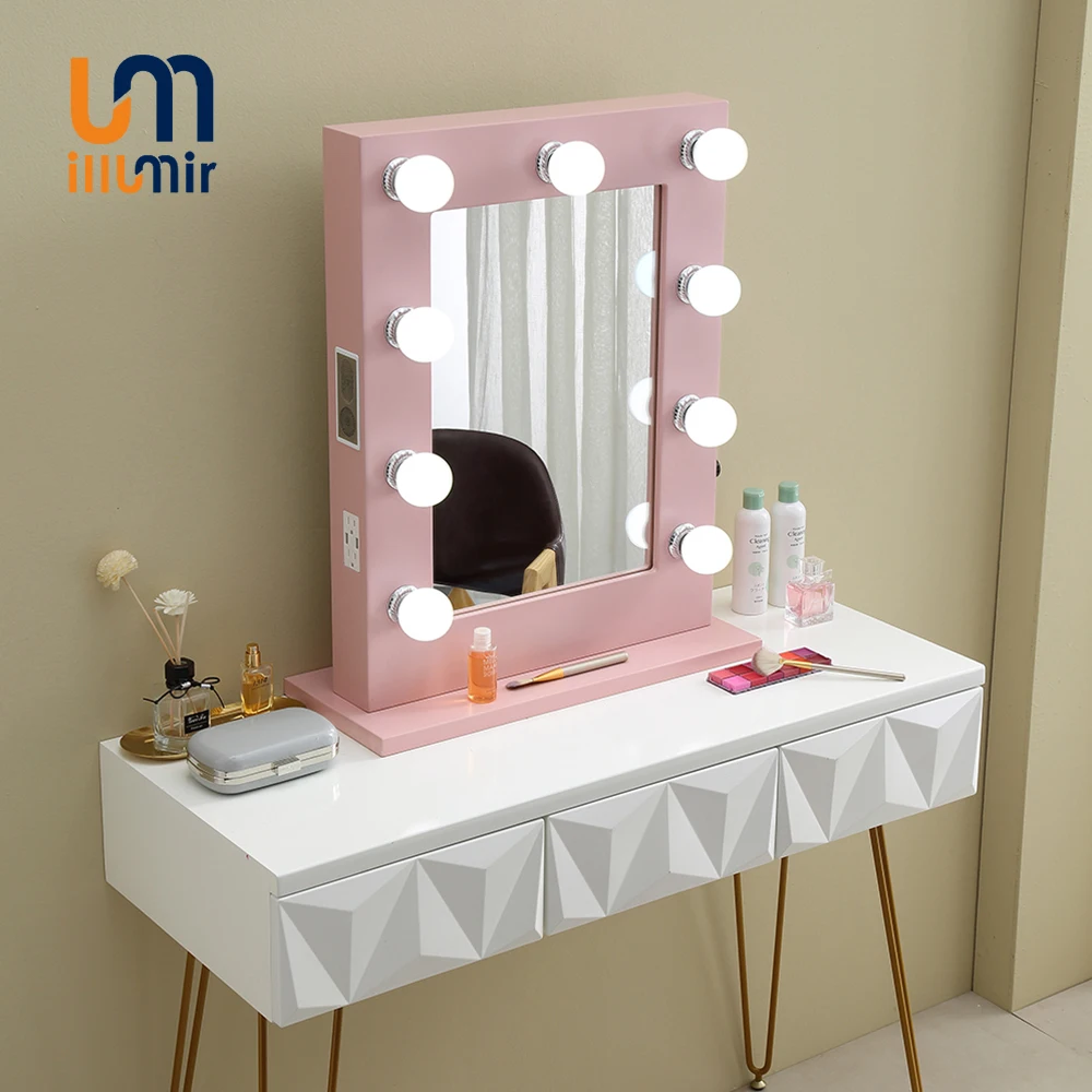 Прямая поставка с завода, настольное зеркало для макияжа ILLUMIR, голливудское зеркало с лампой, светодиодные зеркала для туалетного столика