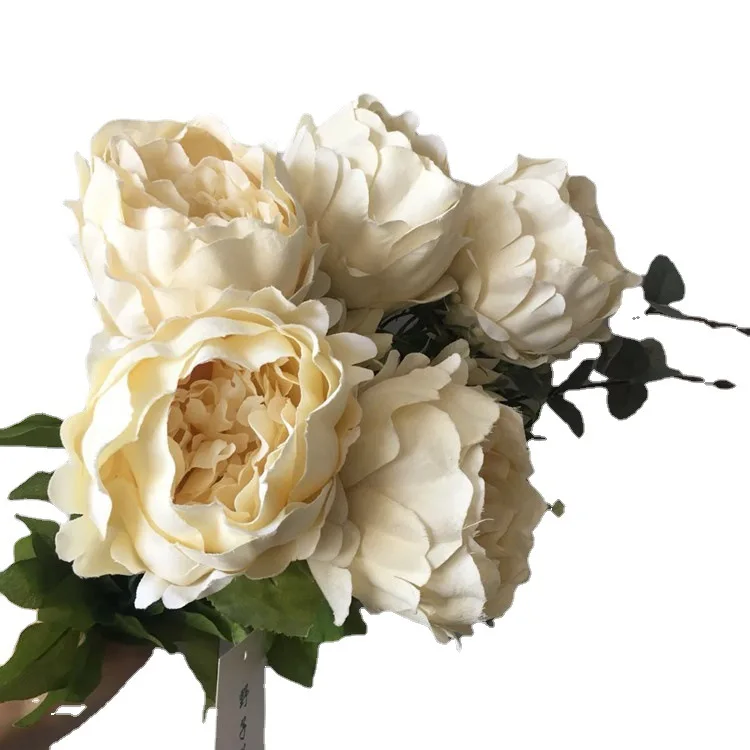 Hot Selling 11 Branches Peonys With Seeds Silk Artificial Peony Flowers for Wedding Decor