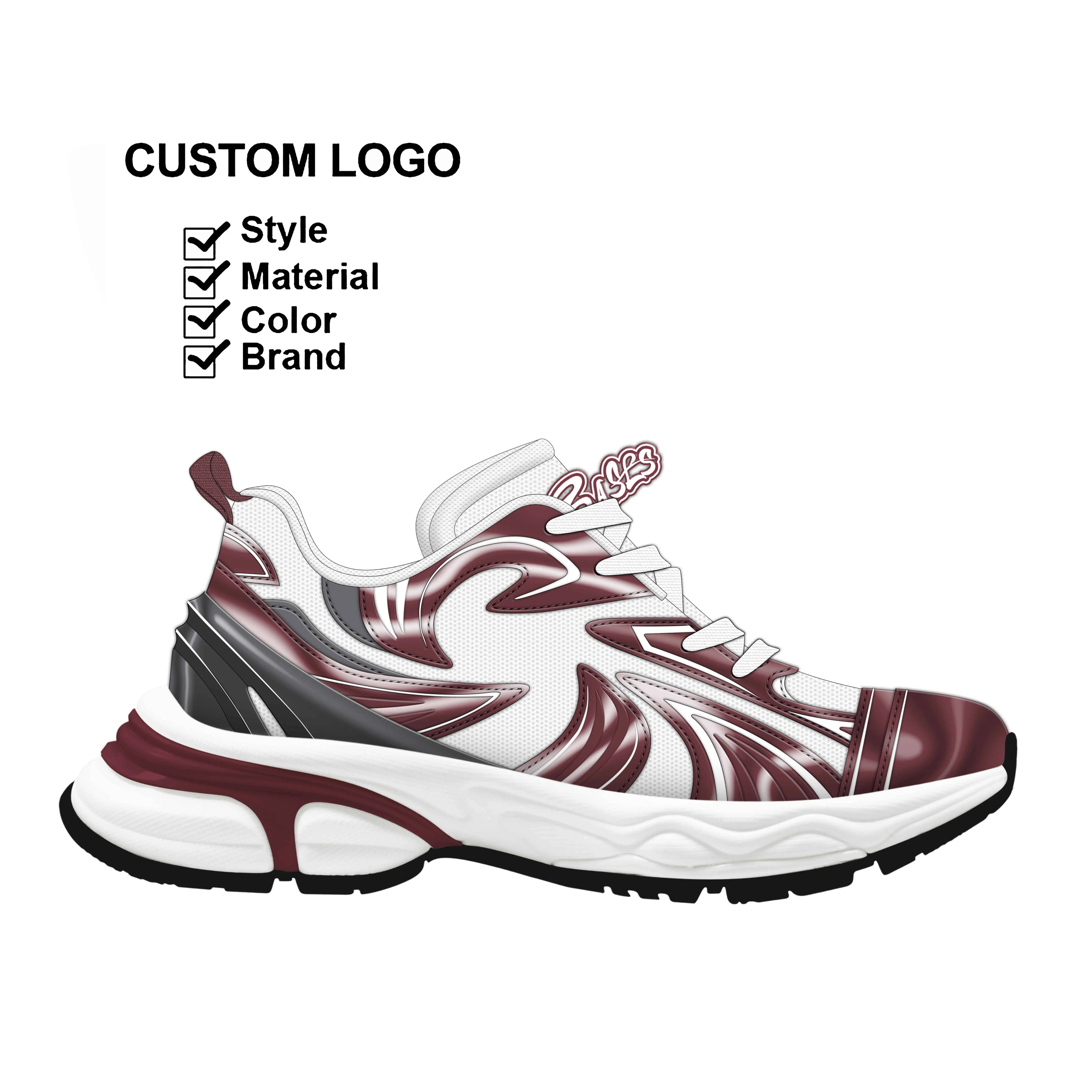 Jiaxin 2024 Fashion Mens Chunky Sneakers High Quality Custom Platform Dad Shoes Men Streetwear Casual Shoes