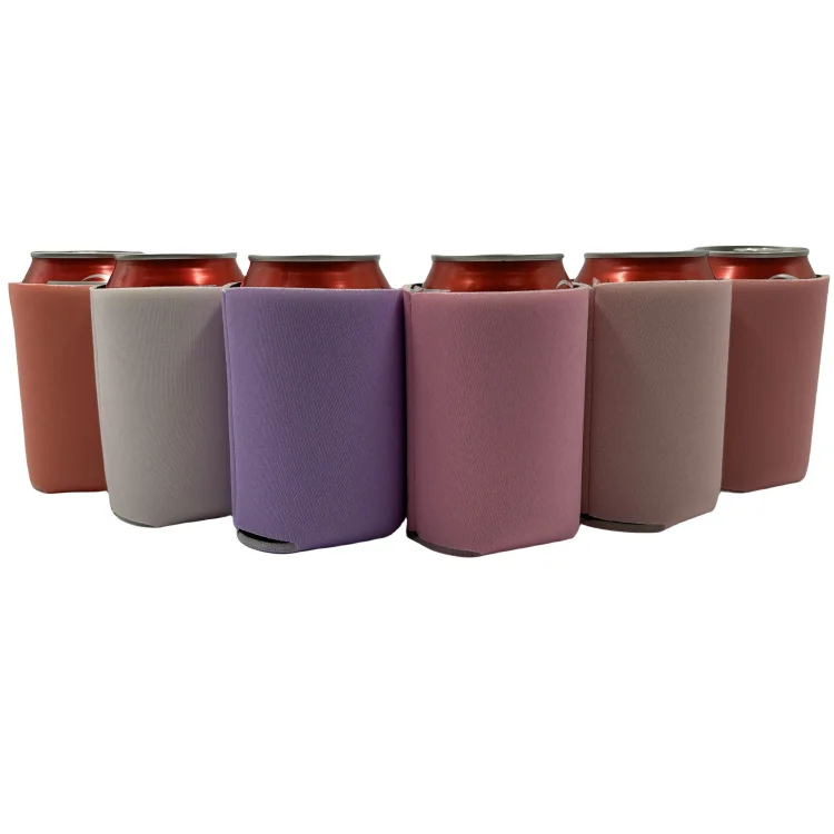 OEM Can Cooler Coolies Sleeves Blank Poly Foam - Collapsible DIY Customizable 12oz Cold Beer Soda Insulator for Parties Weddings