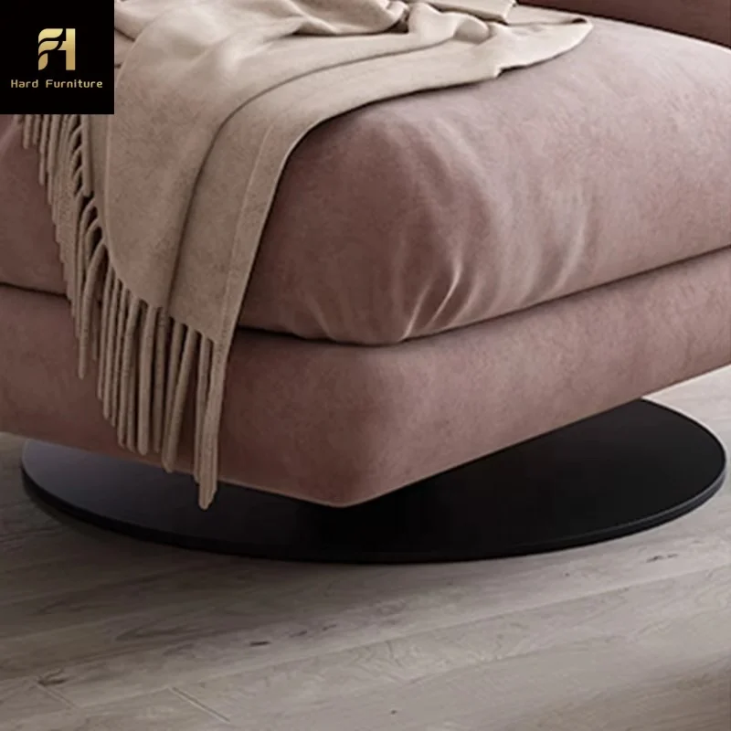 Italy Luxury Rotatable Velvet Deep Seat Comfortable Chair Fabric Corner Single Living Room Sofa Chair