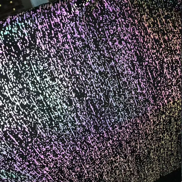 custom printing high quality spandex elastic sun light camouflage rainbow reflective material iridescent fabric for sport wear