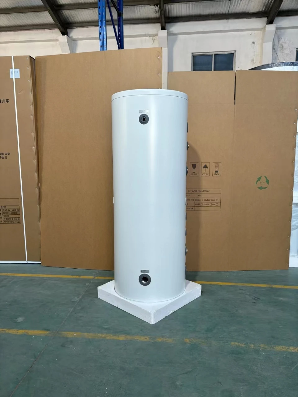 Wankang Flat Indirect Water Heater Storage Electric 80L 100L 120L Stainless Steel Tank With Heating Exchanger Coils Wall mounted