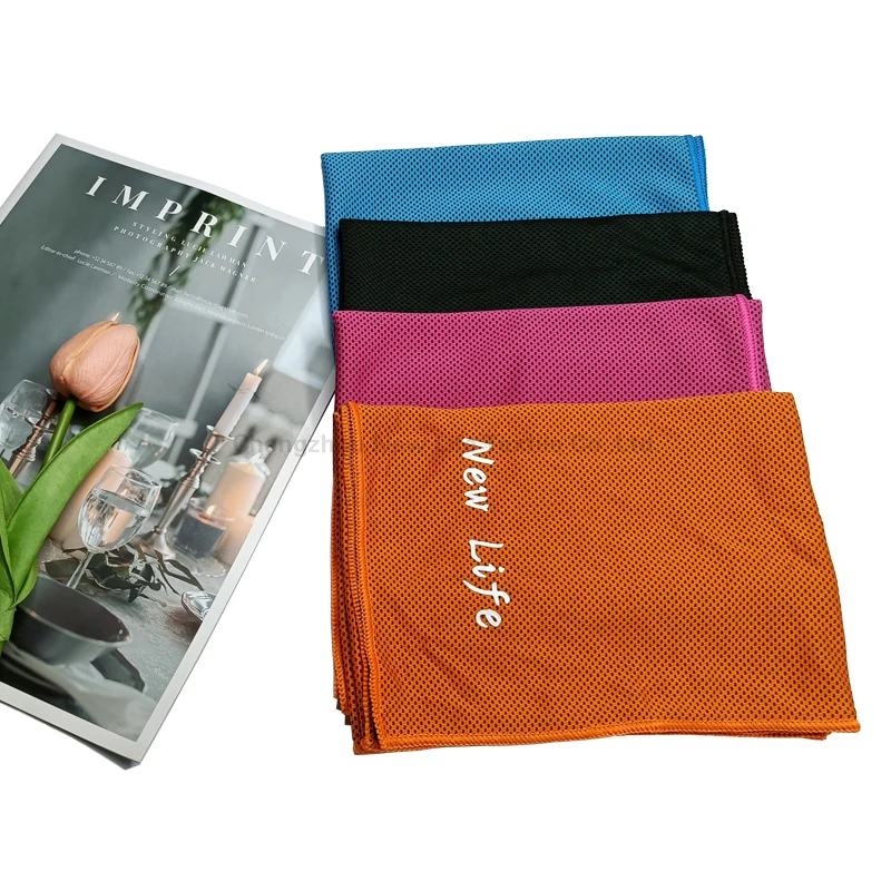 Multicolor quick dry cooling towel with pvc bag custom logo trend ice cold towel for sports and running