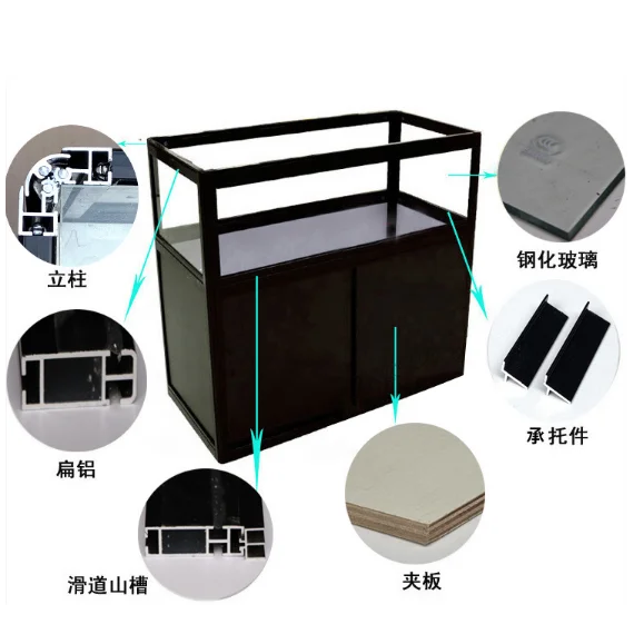 Портативная Складная Алюминиевая стеклянная витрина
