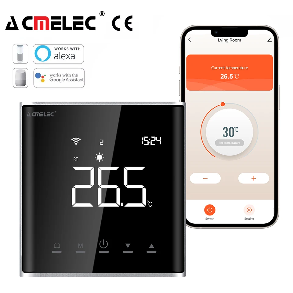 16A Tuya Smart ZigBee Wifi Electric Under Floor Heating Thermostat Wireless Floor Heating Temperature Controller Alexa Google