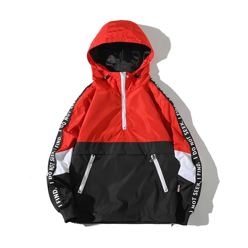 wholesale windbreaker Windproof jacket Custom mens pullover Windbreaker jacket