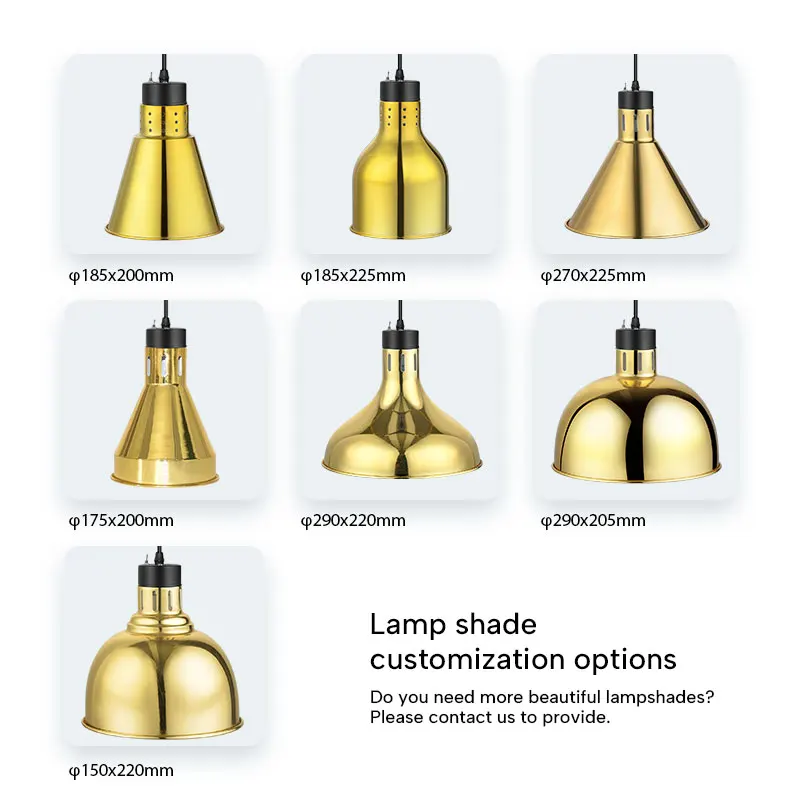 Stainless steel wire wheel heating pendant lamp Food Warmth Lamp Infrared heating lamp