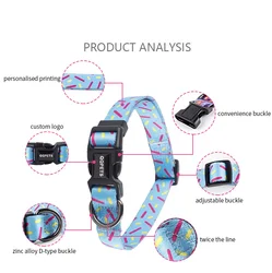 Оптовая продажа, удобный мягкий высококачественный полиэфирный роскошный ошейник для собак на заказ