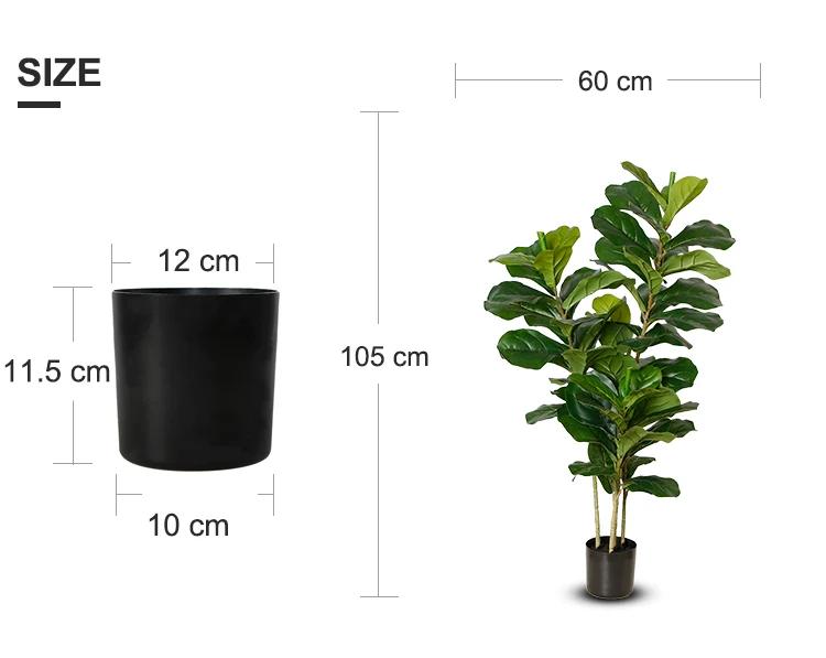 Indoor Decoration Artificial Plants Fiddle Leaf Fig Ficus Tree Banyan Tree Home and Garden Decor 105cm