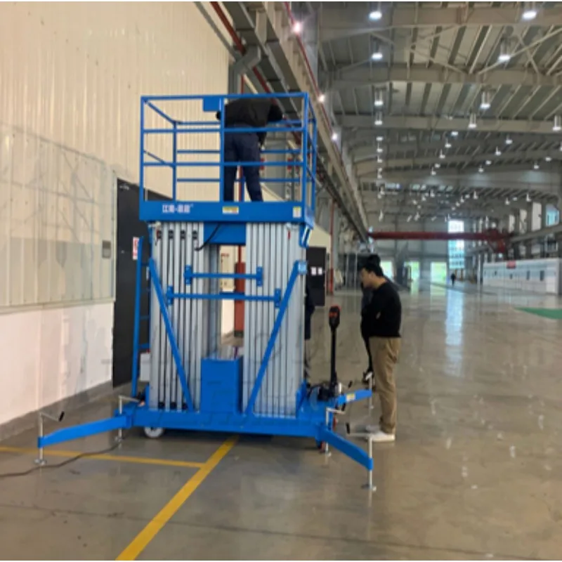 Mobile electric hydraulic elevator aluminum alloy aerial work lifting platform