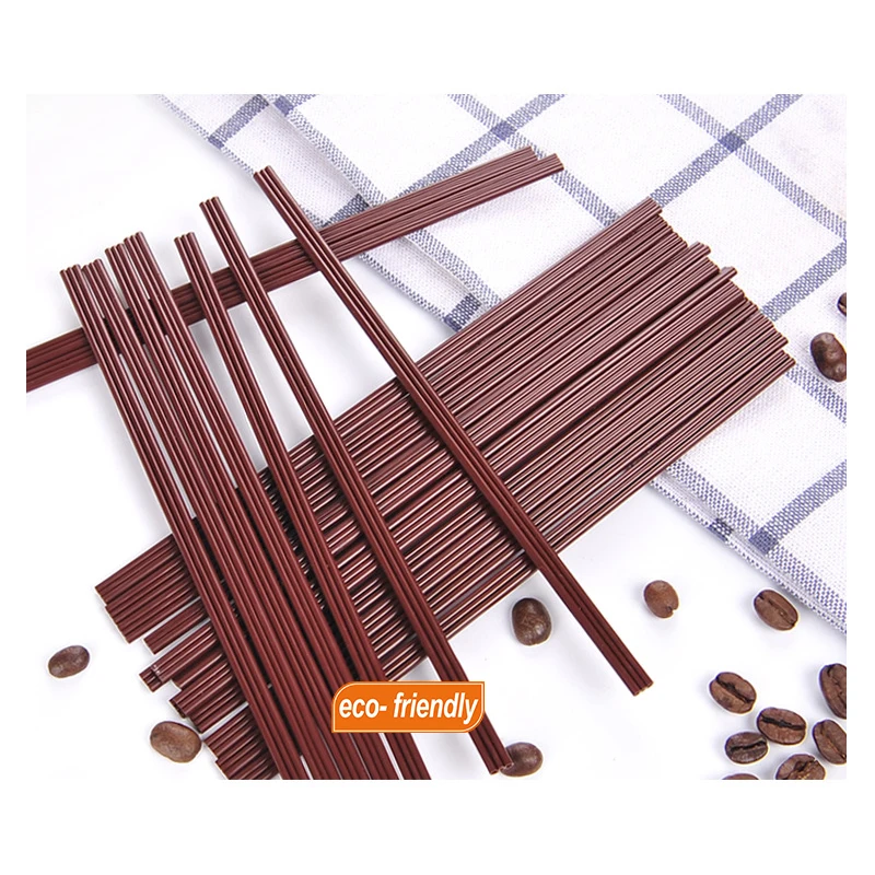 Wholesale Cheap Price High Quality Dark Brown Three Holes Coffee Milk Powder Stirring Stick Disposable Coffee Stir Straw