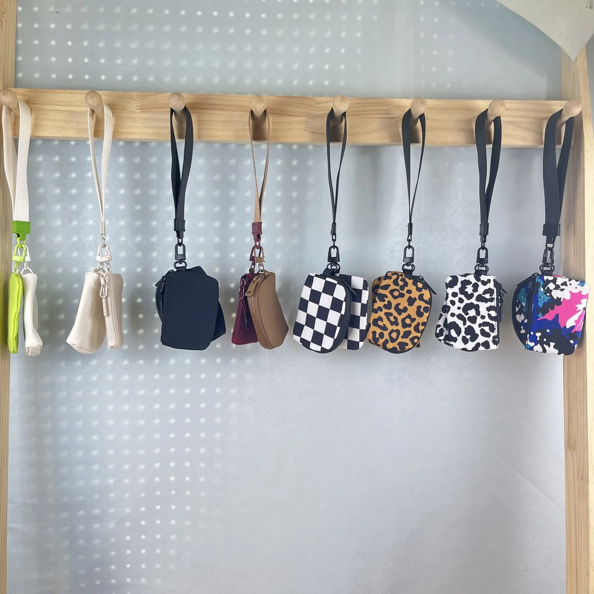 Wholesale 2024 New Dural Pouch Wristlets Portable Key Chain with Coin Bag And Card Holder Mini Double Wrist Bracelet Wallet