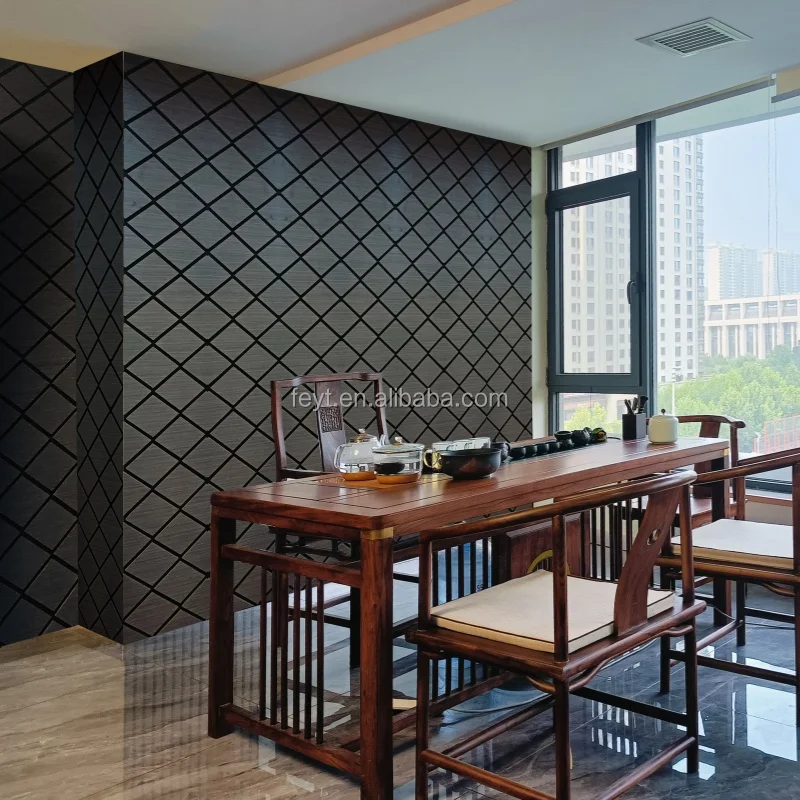 FEYT 3D Design Wooden Decor Wall Tiles Acoustic PET Soundproof Walnut Oak Akupanels Absorption Polyester Fiber Decorative Wall
