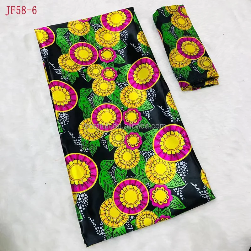 JF58  The latest plant flower silk cloth silky comfortable dress dress fabric satin