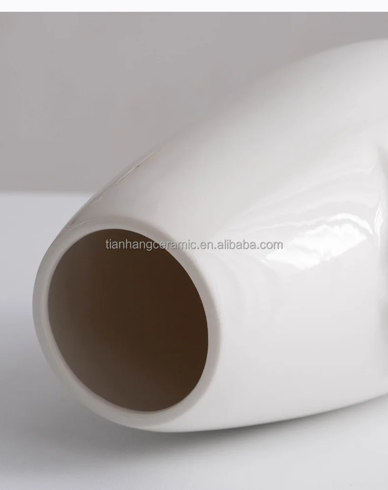 High Luxury Minimalist Boho Creative Floral Vases Ceramic Modern Vases for Home Decor Decorative Vase with Red Lip.jpg