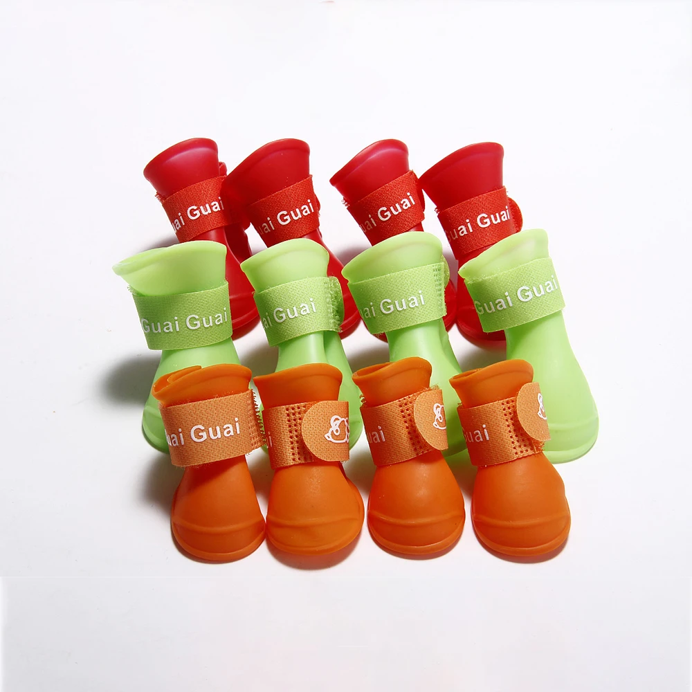 4 Pcs Dog Waterproof Shoes Dog Rain Boots Non-Slip Anti Skid Pet Shoes for small Medium Dogs