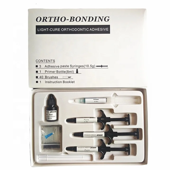 Standard kit of Light Cure Orthodontic Bonding material Resin and Bond pack for Orthodontics Brackets Glue