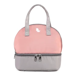 New trending Insulated Portable Waterproof Nylon Double Layers Baby Milk Storage Cooler Mommy Tote Diaper Bag