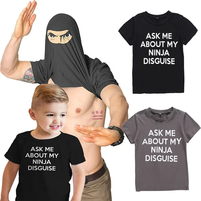 Drop Shipping Ask Me About My Ninja Disguise Flip T Shirt Funny Costume Graphic cotton T-Shirt Humor Gift tee