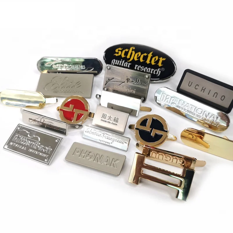 Custom blank metal label packaging box flat surface laser screen logo Hardware metal nameplate