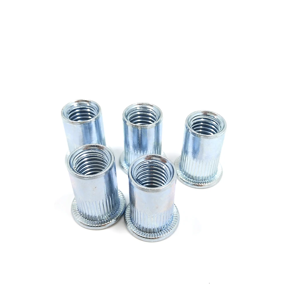Low Price of Steel Blind Rivet Nuts Flat Head Round Body Open End  Rivet Nuts Quick Installation with Bolt