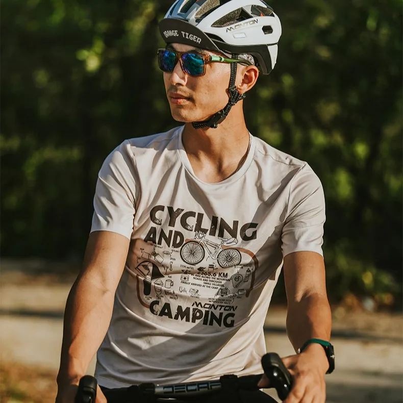 MONTON Manufacturer Custom Print Sportswear Outdoor Running Top Tee Quick Dry Short Sleeve Cycling T Shirts  Men