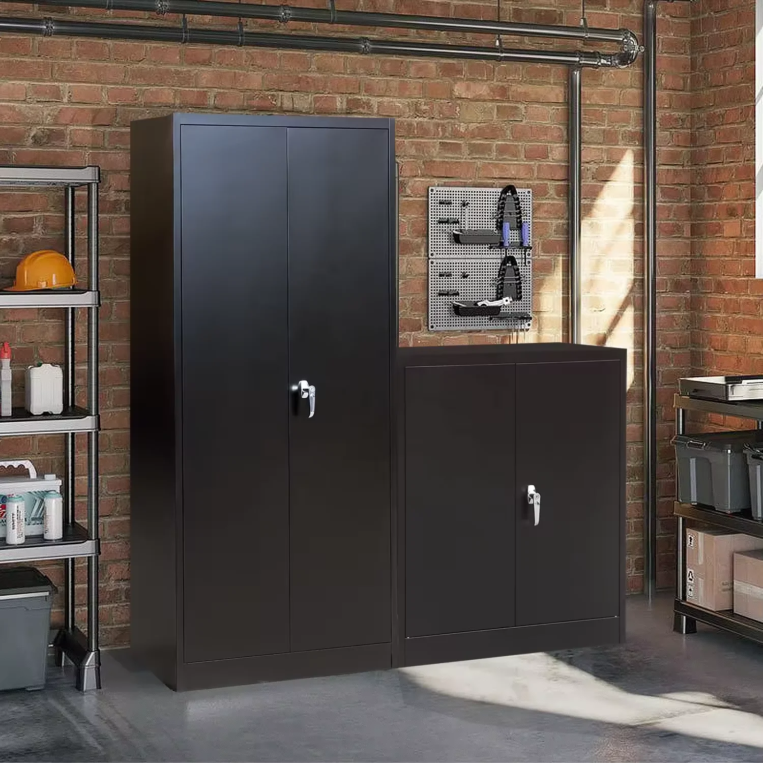 Storage Cabinet Furniture 2 Doors Steel Filing Cabinet Metal with 4 Adjustable Shelf Metal Cupboard Office Modern ODM or OEM