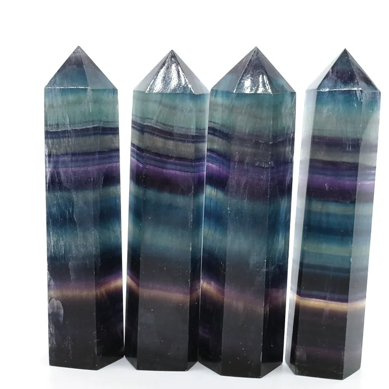 Wholesale Natural Colorful Fluorite Quartz Obelisk Specimen Chakra Crystal Wands
