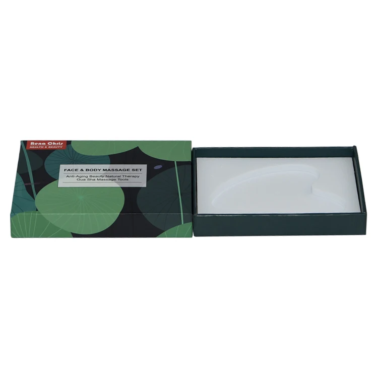 Custom Gua Sha Tool Gift Box Packaging Kerokan Jade Roller Cardboard Lid And Base Paper Box with EVA Insert